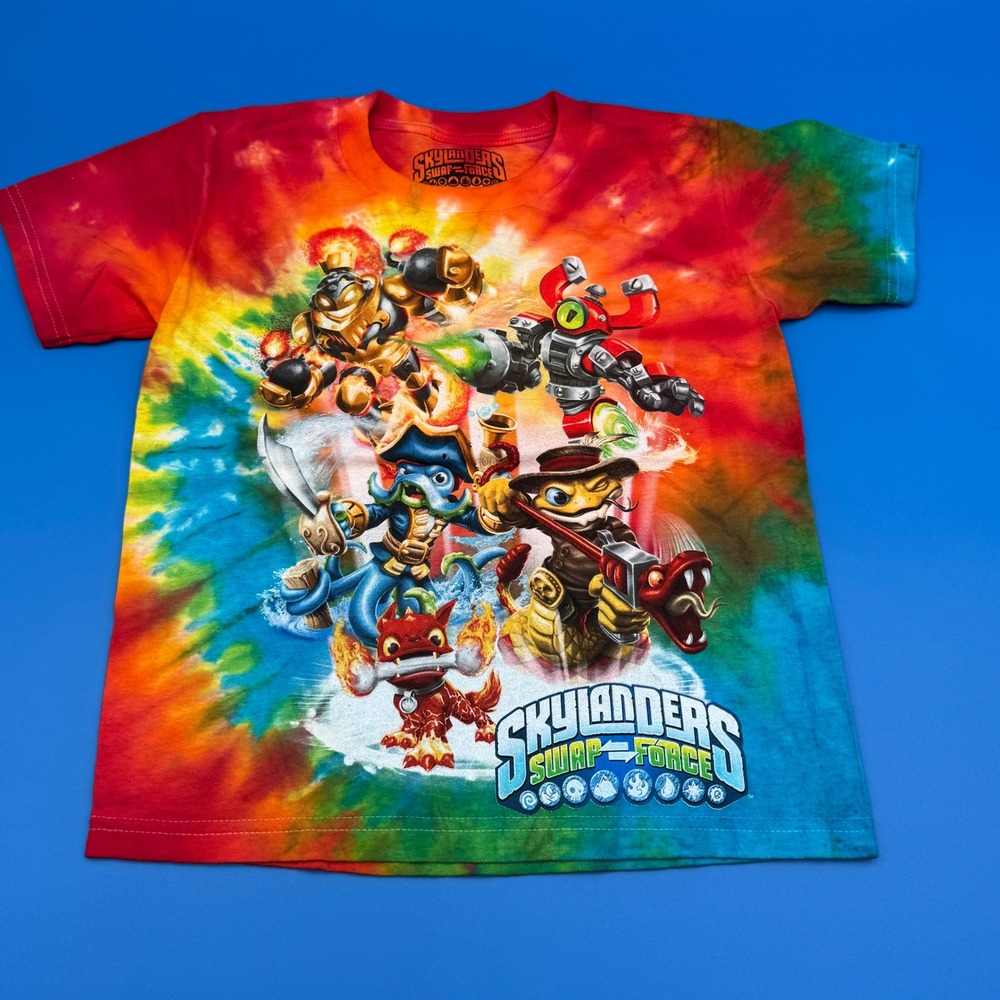 NWOT Skylanders Swap Force Tie Dye T Shirt Kids Size XS Short Sleeve‎ Cotton Y2K